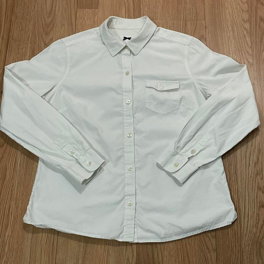 Banana Republic Women’s Medium Long Sleeve Button Up Shirt White Preppy Office